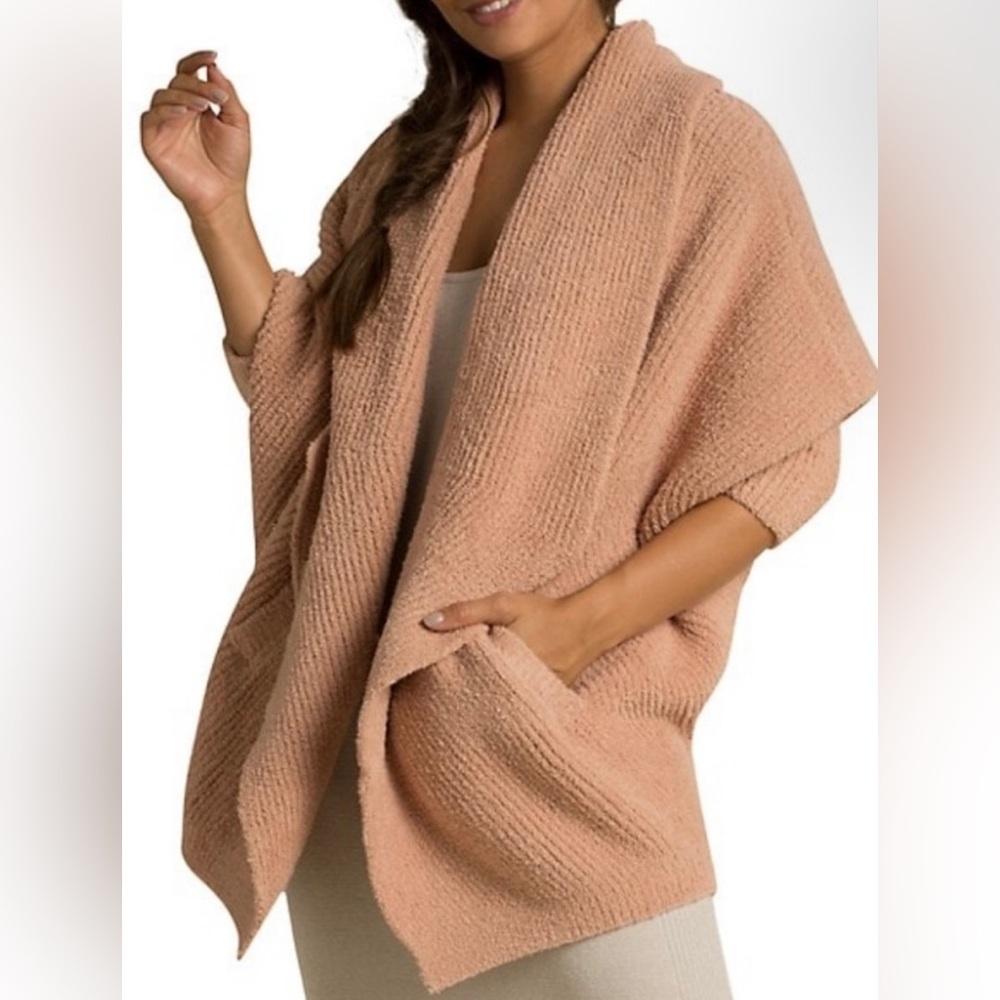 BAREFOOT DREAMS NWT CHEVRON RIBBED CARDIGAN SIZE L/XL